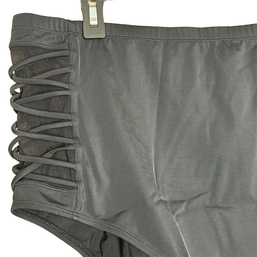 Torrid Women's High Waisted Strappy Bikini Bottom Black Size 3X - Picture 2 of 10